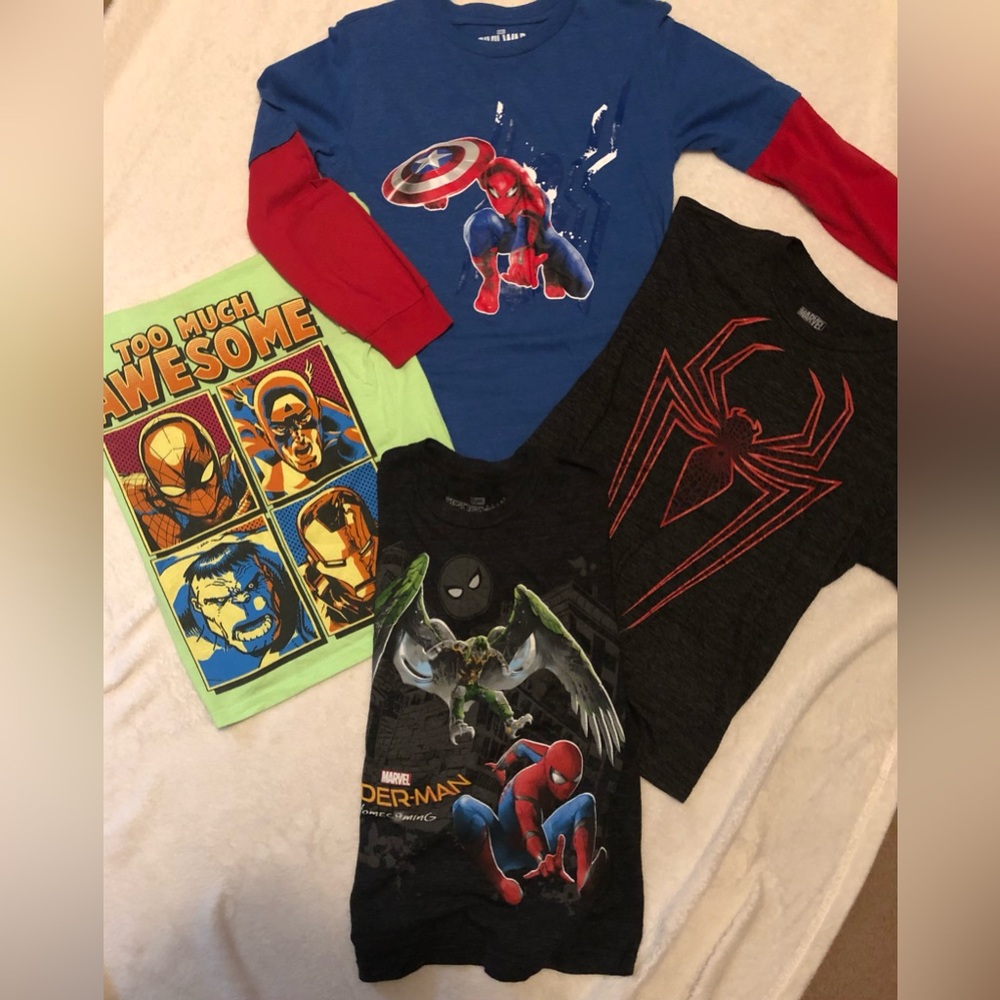 Marvel Spider-Man Lot of 4 Shirts Size L 10-12